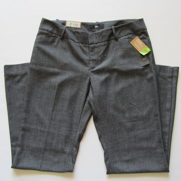 NWT MOSSIMO Stretch Herringbone Trouser Gray Mid Waist Straight Hip Pants 12 - Picture 13 of 16